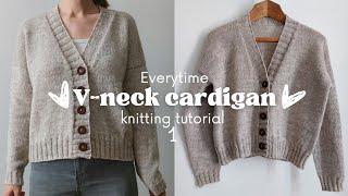  Knitting a V-neck cardigan tutorial  part 1