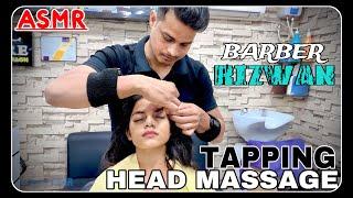 ASMR INDIAN BARBER HEAD MASSAGE & SEMI INTENSE WITH TAPPING || SHE GOT RELAXED FROM HEADACHE #asmr