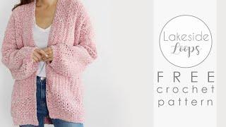 Delaney Cardigan FREE Crochet Pattern Video Tutorial