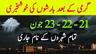 Pakistan Weather Forecast | Rain Alert in Sindh, Punjab & KPK | 21-23 June 2025 | Heatwave Update