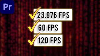 How To Change Frame Rate On Premiere Pro 2020 - FAST