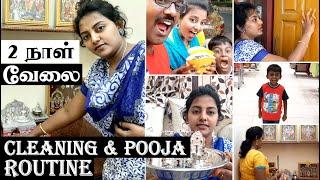 2 Days Full Routine | Cleaning & Pooja Routine & Tips  | Karthikha Channel Daily Routine | DIML 66