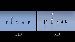 Pixar Animation Studios Logo Comparison (2D and 3D)