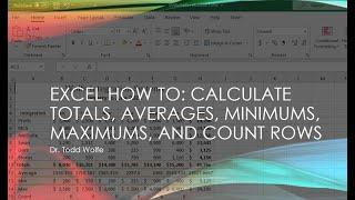 Microsoft Excel Tutorial: Sum, Min, Max, Avg and Count Functions