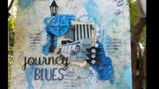 Mixed Media Layout: Street Lamp Journey Blues