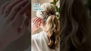 LENA hair accessories in silver tones with sapphire crystal are perfect for accessorising your updo