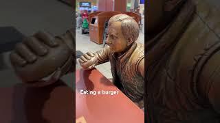 Eating a burger