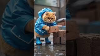 Orange Cat vs. Bricks: The Ultimate Showdown