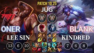 T1 Oner Lee Sin vs Blank Kindred Jungle - KR Patch 10.25