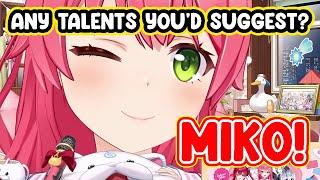 Someone new to Hololive asks Miko for any cute talent recommendations