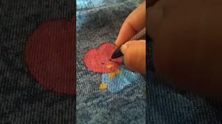 BTS V/TATA painting on fabric  #shorts #bts #kimtaehyung