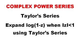 @btech maths hub 7050 Problem Related To Taylor's Series..complex power series