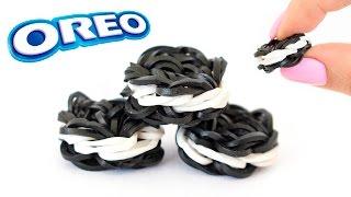 ПЕЧЕНЬЕ ОРЕО из резинок на станке. Миниатюра для кукол из резинок | OREO Rainbow Loom Bands