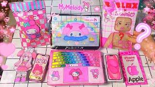 ️Paper DIY️ My Melody Sanrio Iphone 15, MacBook Pro, Blind Bag Paper ️ ASMR unboxing Pink Theme