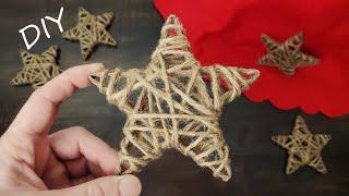 Easy DIY Christmas Decoration - Twine and Glue Stars