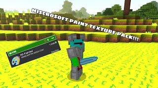 Minecraft but with a Microsoft paint texture pack!!