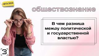 В чем разница между политической и государственной властью? | ЕГЭ Обществознание 2024