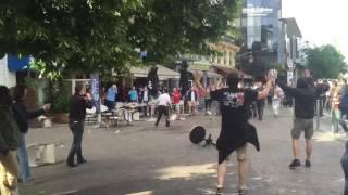 Russian, English and Welsh fans in Lille