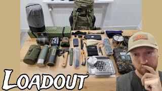 Loadout Ausrüstung für Biwak Overnighter Bushcraft Survival