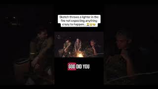 Sketch throws a lighter in the fire not expecting anything crazy to happen.. ‍️ #funny #lol