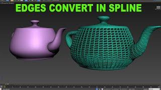 Editable poly Edge Convert In Spline Easy Tutorial