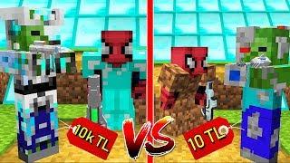 10 TL FAKİR ROBOT ZOMBİ VS 10.000 TL ZENGİN ROBOT ZOMBİ - Minecraft