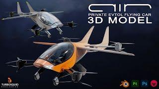 Private eVTOL Air One 3D Model