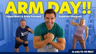 Follow Along UPPER BODY Superset Workout (Arm Day Training For Men)