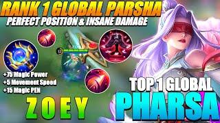 Top 1 Global Pharsa Gameplay By Z O E Y [TOP 1 GLOBAL PHARSA BUILD AND EMBLEM 2021] - PHARSA MLBB