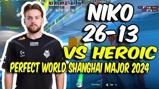 CS2 POV G2 NiKo (26/13) vs HEROIC (Nuke) @ Perfect World Shanghai Major 2024