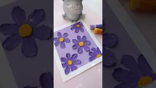 Oil pastel drawing - purple daisy #oilpastel #creativeart #easydrawing