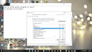 How to allow given program or ports through Windows 10 Firewall