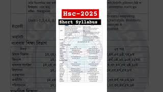 HSC 2025 short syllabus,hsc short syllabus 2025,hsc 2025 syllabus,hsc 2024 short syllabus,hsc exam