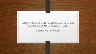 ASP NET Core 3 1 Understand State Management With QueryString with an MVC App   Part 14