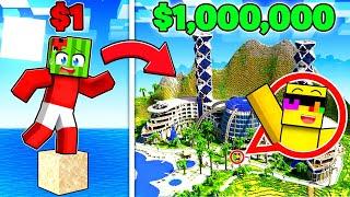 $1 vs $1,000,000 ISLAND in Minecraft!