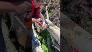 STIHL VT 45 petrol drill with cartridge in operation \ Бензобур STIHL ВТ 45 с патроном