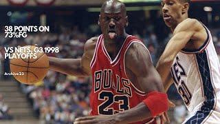 Michael Jordan - 38pts on 73%FG vs Nets, 1998 Playoffs Gm 3