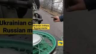 Ukrainian civilians fun with Russian mortar #motorcycle #war #ukraine #russia #viral #shorts #usa