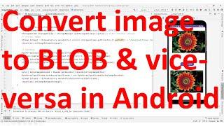 Convert image to BLOB (bytes array) & vice-versa using Base64 encoder in Android App? - API 34