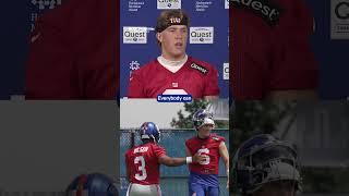 Jaxson Dart admires Russell Wilson's ability to lead #shorts #nfl #giants #jaxsondart #russellwilson