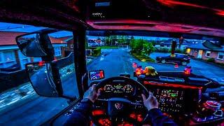 ASMR  POV Truck Driving Scania R500 | Denmark Local Trip, Morning Drive | 4k HD |