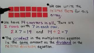 3rd Grade Math 6.8, Write Related Multiplication & Division Facts