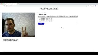 Touchless quiz web application. Just show fingers to a web camera and AI will do the rest.