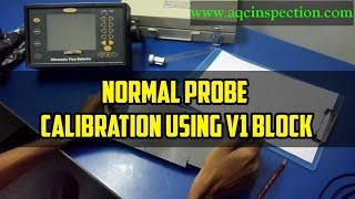 Normal probe calibration using V1 block IIW #ultrasonictesting #ultrasonictest #v1blockcalibration