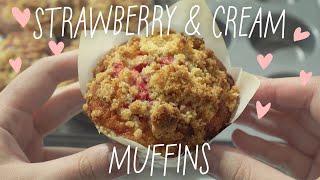 Strawberry & Cream Muffins  | easy recipe