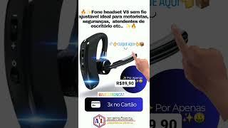 FONE V8 BLUETOOTH V5.0 IDEAL PARA MOTORISTAS DE APLICATIVOS, SEGURANÇAS, ATENDENTES DE ESCRITÓRIO