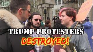 Squatting Slav TV vs. Trump Protesters