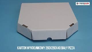 KARTON WYKROJNIKOWY 260X260X40 BIAŁY PIZZA