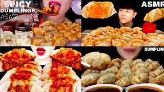 Mukbang Fried Dumplings + Spicy Sauce | Satisfying Big Bites *ASMR* Compilation