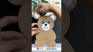 Kids Crafts DIY Teddy Bear with Papers by Kitzie Crafts